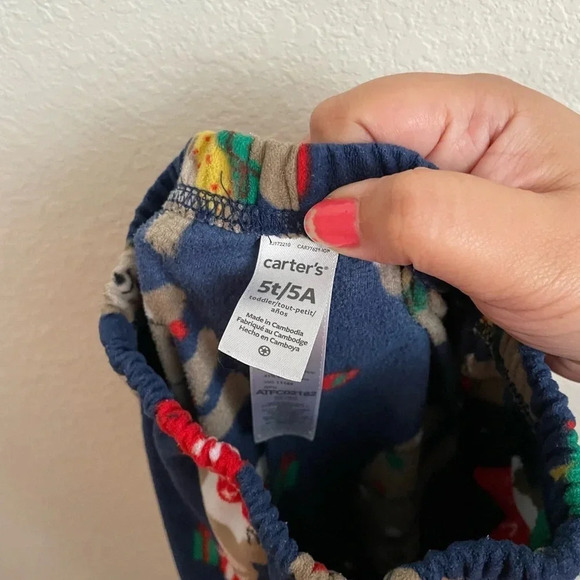 Carters boys fleece sloth Christmas pajama pants size 5T - Picture 2 of 4
